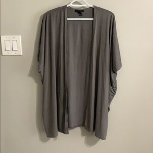 Gray Suede Cardigan